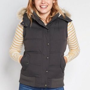 NWT Fat Face Sherpa Hertage Vest - Charcoal Sz 6